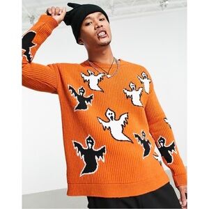 ASOS Rare Halloween Ghost Graphic Knit Pullover Sweater